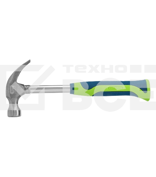 Молоток-гвоздодер Сибртех металлическая трубчатая обрезиненная рукоятка, вес 450 гр., боек 27 мм