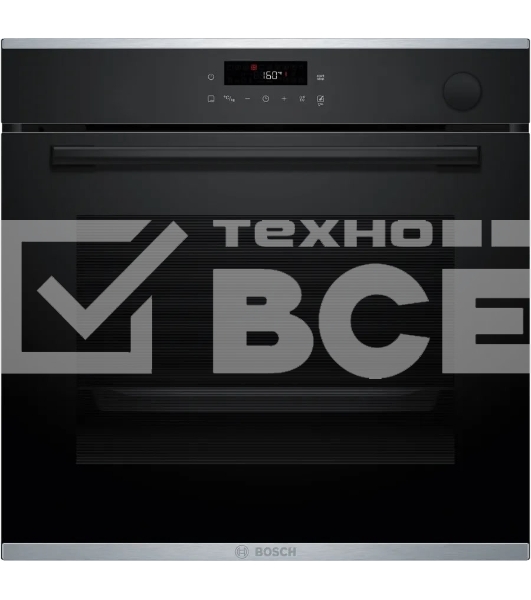 Встраиваемый духовой шкаф Bosch HRG232EB3 Serie 4 с добавлением пара Bosch, Auto Pilot 15, объем 71 л, 8 режимов нагрева, 3D Hotair, Soft move door,телескопические направляющие 1уровень,гидролиз+каталитическая очистка задней стенки,сенсорное управление,черный+профиль из нержавеющей стали