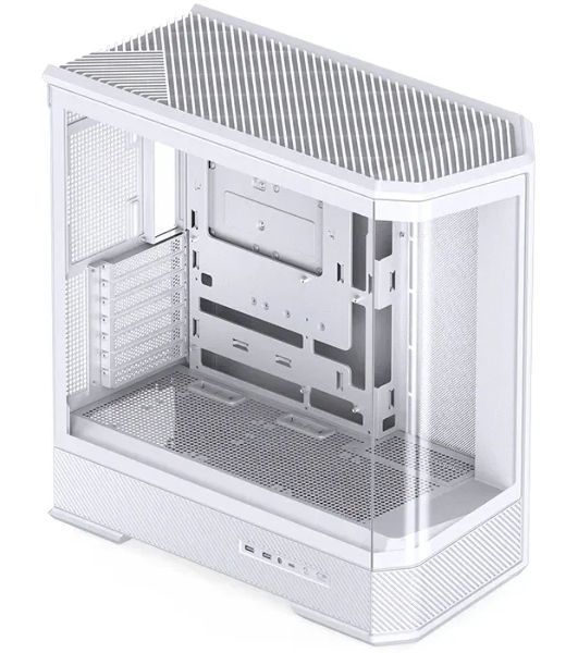 Корпус без блока питания Case JONSBO D400, Midi-Tower, TG, no fan, 2xUSB-A 3.0 + 1xUSB-C 3.2, ATX, mATX, mITX White
