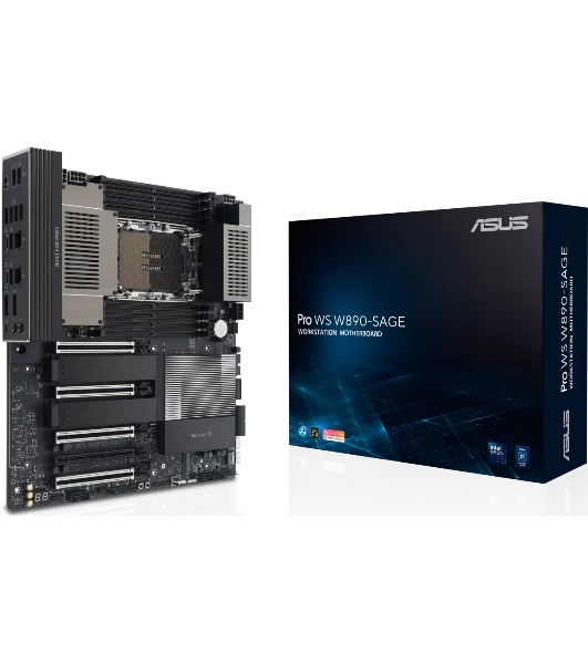 Серверная материнская плата ASUS PRO WS W890-SAGE, 1xLGA 4710-2, Intel W890, 8xDDR5, 4xSATA, 4xM.2, 4xPCIe 5.0 x16, 1xPCIe 4.0 x16, 2xDP, 1x2.5Gb LAN, 1x10Gb LAN, 2xUSB-C 40Gbps (USB4 / Gen3x2), 6xUSB-A 10Gbps, 2xUSB-A 2.0, 7.1, SSI CEB