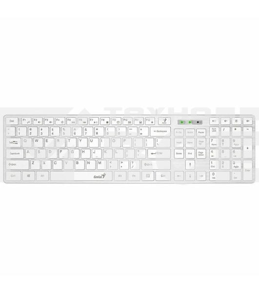 Клавиатура Genius SlimStar 126 wired keyboard white color (12 Multimedia Function Keys and 4 dedicated Hotkeys for Quick Commands, Ultra-Slim Keycaps)
