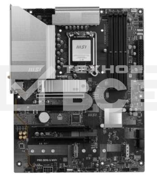 Материнская плата MSI PRO Z890-S WIFI, LGA 1851, Intel Z890, 4xDDR5, 4xSATA, 3xM.2, 1xPCIe 5.0 x16, 2xPCIe 4.0 x4, 1xHDMI, 1xDP, 1xUSB-C Thunderbolt 4, 1xUSB-C 3.2 Gen 2x2, 1x 2.5Gb LAN, 6xUSB-A 3.2 Gen 1, 3x3.5 мм, 7.1, ATX