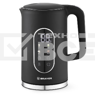 Чайник электрический BRAYER BR6107BK, черный, 1.7л, 2200Вт