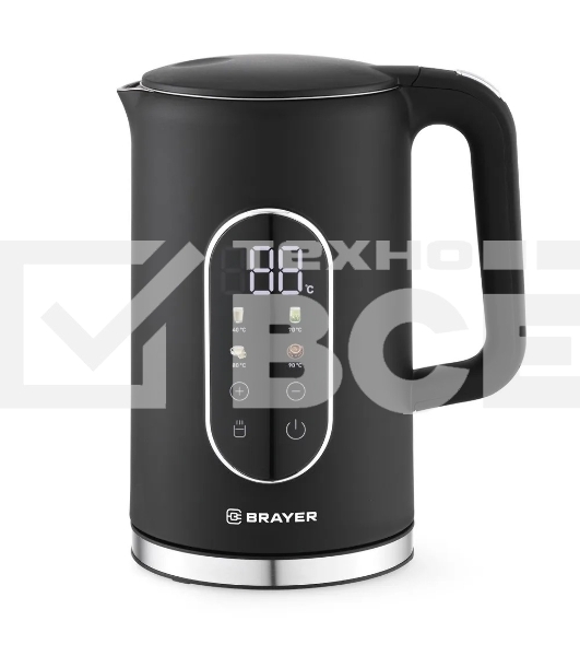 Чайник электрический BRAYER BR6107BK, черный, 1.7л, 2200Вт