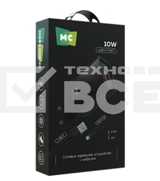 Сетевое зарядное устройство MORE CHOICE (4620202555687) NC07i СЗУ 1USB 2.0A, черный