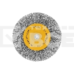 Щетка для дрели Denzel 100 мм, плоская, со шпилькой, нержавеющая витая проволока, фото6