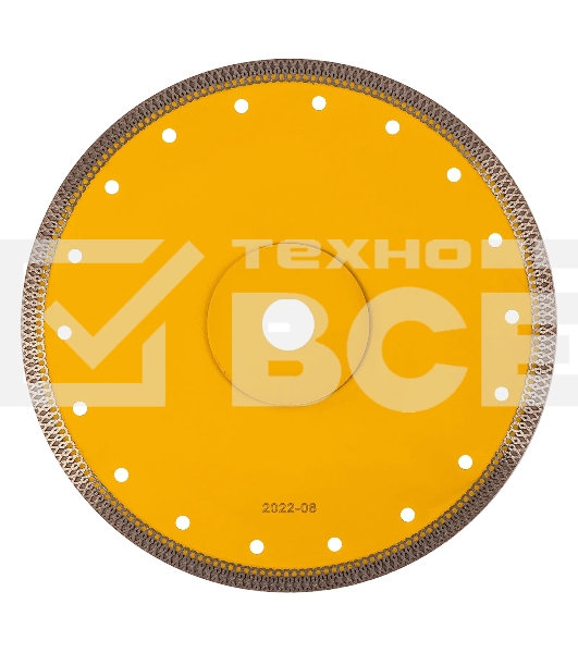 Диск алмазный отрезной Denzel 230 х 22,2мм, сплошной, супертонкий, горячий пресс, сухой/мокрый рез