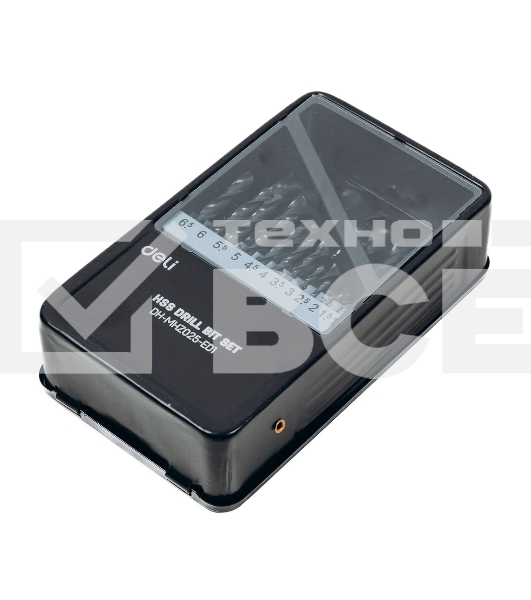 Набор сверл по металлу HSS (1-13мм, 25 шт) Deli DH-MHZ025-ED1 металлический кейс