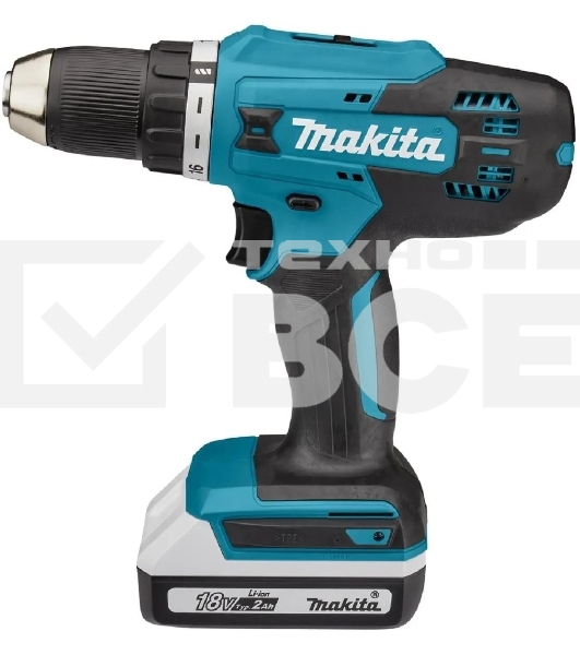 Дрель-шуруповерт аккумуляторная Makita DF488D004 18Вт аккум. патрон:быстрозажимной