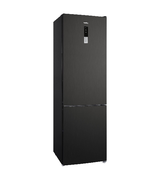 Холодильник Korting KNFC 62370 XN черная нержавеющая сталь двухкамерный 257/94л морозилка снизу, No Frost