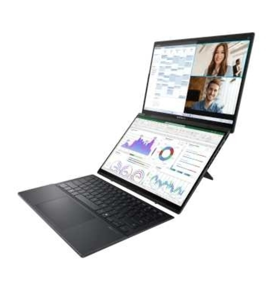 Ноутбук ASUS Zenbook Duo 2025 UX8406CA-QL345X/14'/OLED/Intel Core Ultra 7 255H/32Gb/1Tb SSD/Intel Arc/Windows 11 Pro/серый/1.65kg