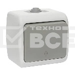 Выключатель проходной EKF Мурманск EFV10-025-30-54 PROxima 1-клавишный 10А IP54 серый, фото 1