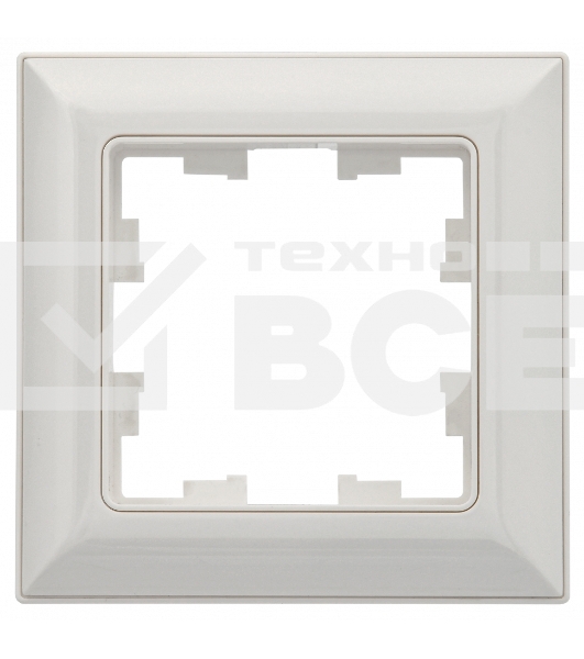 Рамка 1-местная IEK BRITE РУ-1-Бр DECOR белый/белый 3D-форма