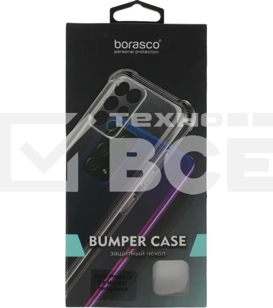 Чехол (клип-кейс) BoraSCO для Apple iPhone 16 Pro Max Bumper Case прозрачный