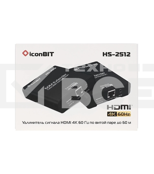 Удлинитель сигнала HDMI IconBIT HS-2512 поддержка 4К60, дистанция до 60 метров