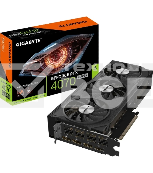 Видеокарта Gigabyte GV-N407SWF3OC-12GD PCIE16 RTX4070 SUPER 12GB  GDDR6X 192bit 3xDP HDMI 3FAN