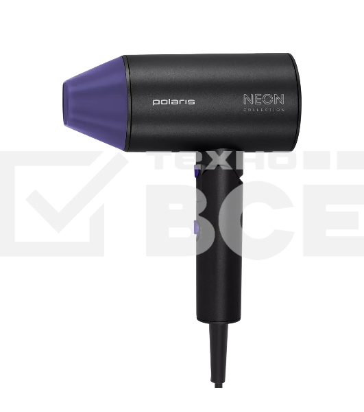 Фен Polaris PHD-2120 TI (2400W, 2 режима,2 скорости концентратор) черный/фиолетовый