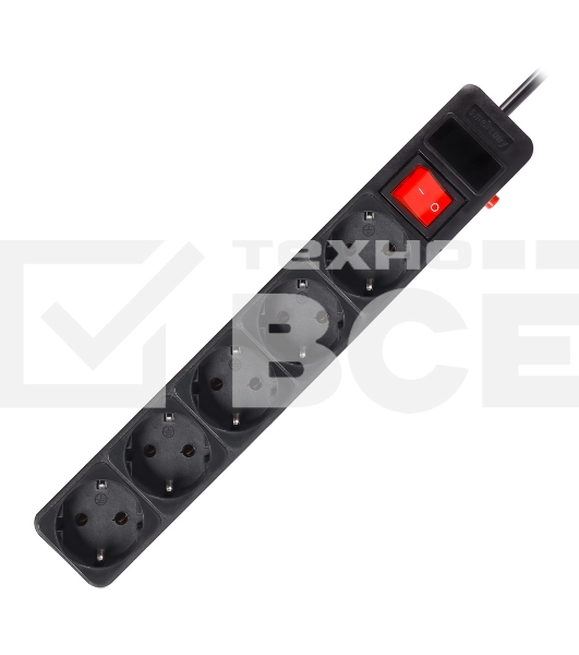 Сетевой фильтр Smartbuy (SBSP-5-30-K) 5 гн х 3,0 м черный