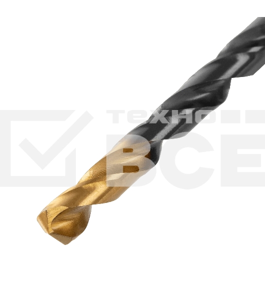 Сверло по металлу Denzel 5,5 мм, HSS-Tin, Golden Tip, 10 шт.