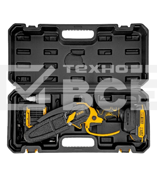 Цепная мини-пила аккумуляторная бесщет. Denzel CCS-150, шина 150 мм, Li-Ion, 20 В