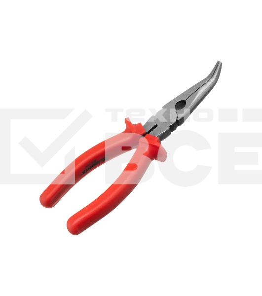 Длинногубцы Matrix 17496 econom 200 мм, изогнутые, шлифованные пластмассовые рукоятки