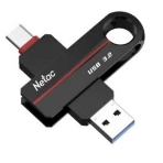 Флешка USB Netac US18 (NT03US18C-256G-32BK), 256Gb, USB 3.2/TypeC, R/W 200/100, черный/красный, фото2
