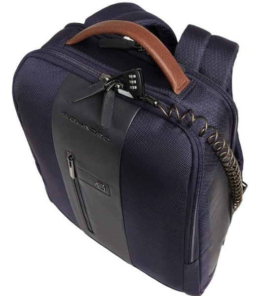 Рюкзак мужской Piquadro Brief2 CA4818BR2/BLUCU темно-синий/коричневый нейлон/натур.кожа