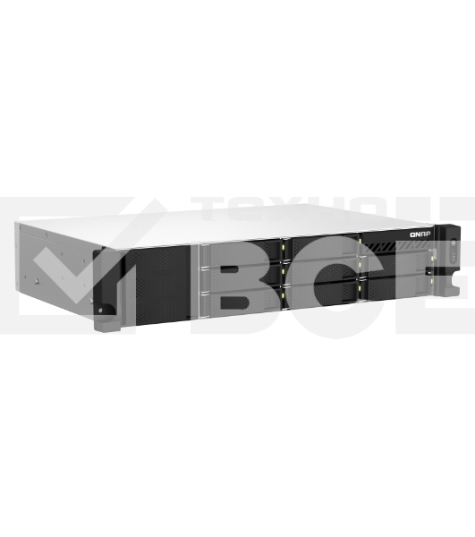 Сетевое хранилище SMB QNAP TS-873AeU-RP-4G NAS 8 HDD trays, 2x 2.5 GbE. 64-bit 4-core AMD V1500B 2,2 GHz, 4 GB. RAM (1*4 GB) up to 32GB (2*16 GB), 2 x M2 2280 (PCIe Gen3 x 1), 2xPSU W/o rail kit RAIL-B02