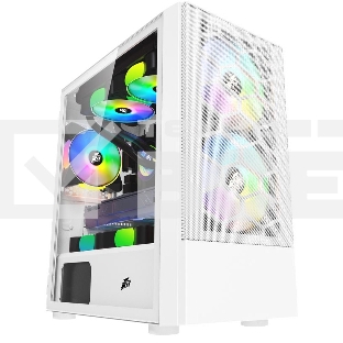 Корпус 1STPLAYER FIREBASE X4-M White / mATX, TG / 1x120mm & 2x140mm LED fans inc. / X4-M-WH-2F1P-W-1F1-W