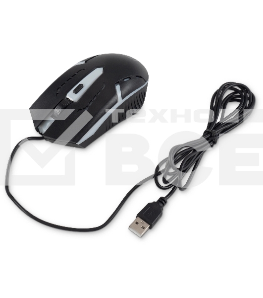 Мышь проводная Oklick 398G черный, 2400 dpi, USB, кнопки - 4