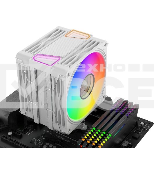 Кулер для процессора Bloody BD-AC230-ARGB1 ARGB белый, 120 мм, алюминий/медь, 1600 об/мин, 32 дБ, 4 pin, 230 Вт, 154 мм