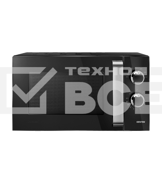 Микроволновая печь Centek CT-1570 черный, 23 л, 900 Вт, переключатели - поворотный механизм