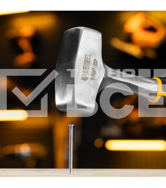 Кувалда Denzel 1 кг, цельнометаллическая, двухкомпонентная рукоятка