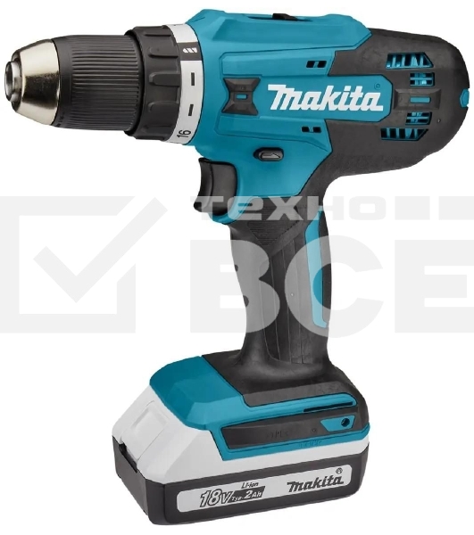 Дрель-шуруповерт аккумуляторная Makita DF488D004 18Вт аккум. патрон:быстрозажимной