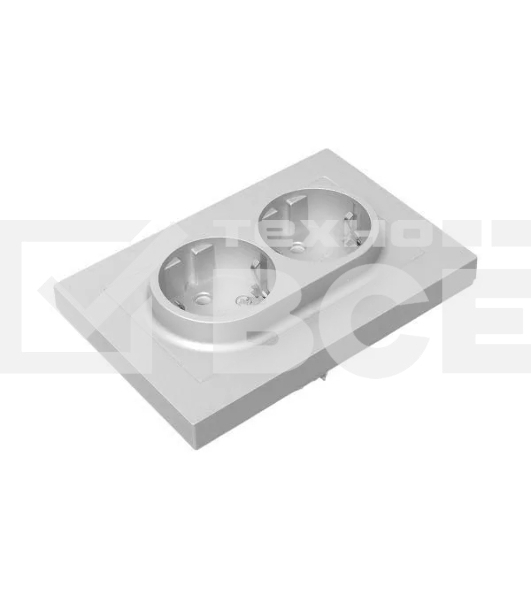 Розетка 2-м EKF UP1-SOA-210 СП Эпика 16А с заземл. без защ. шторок с рамкой механизм алюм.