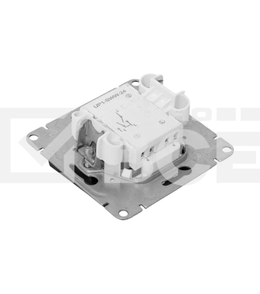 Механизм выключателя EKF UP1-SWB-24 двухклавишный, с подсветкой, черный Эпика