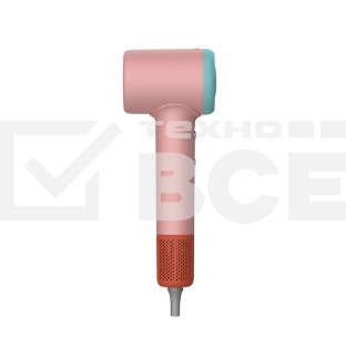 Фен Deerma DEM-CF51W розовый/бирюзовый, 1400 Вт, компактный, ионизация