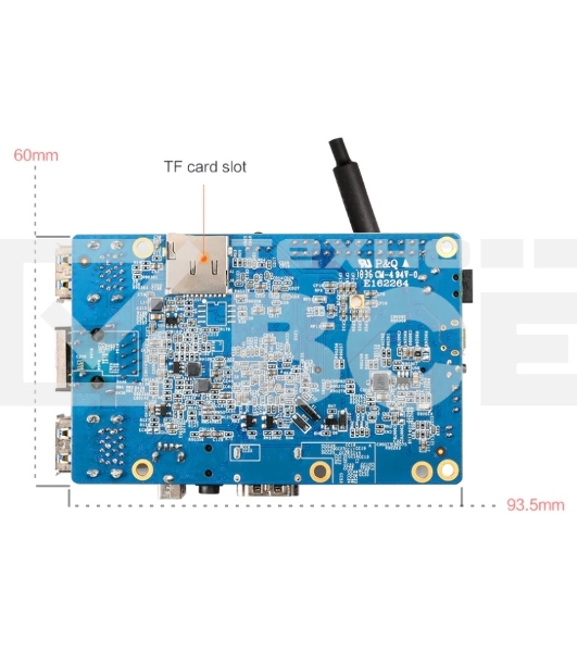 Микрокомпьютер Orange PI 3 2Gb + 8Gb EMMC, Android 7, с кабелем питания. (44286)