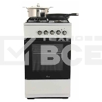 Плита комбинированная Flama L FK 1412 белый, конфорок 4 газовых, духовка 50 л, 50 см x 85 см x 60 см, фото 1