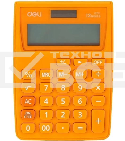 Калькулятор настольный Deli E1122/OR оранжевый 12-разр.