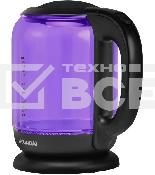 Чайник электрический Hyundai HYK-G5809 1.8л. 2200Вт фиолетовый/черный (корпус: стекло)