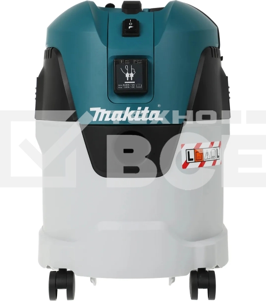 Строительный пылесос Makita VC2512L серый, 1000 Вт, уборка сухая/влажная, пылесборник мешок/контейнер, 25 л
