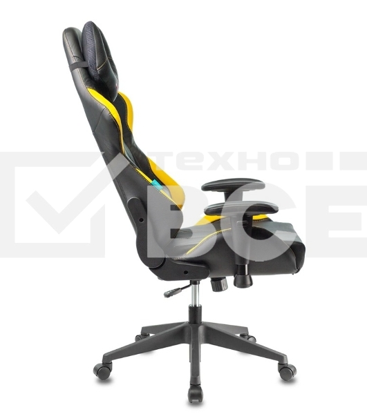 Кресло игровое Бюрократ VIKING 5 AERO YELLOW черный/желтый искусственная кожа