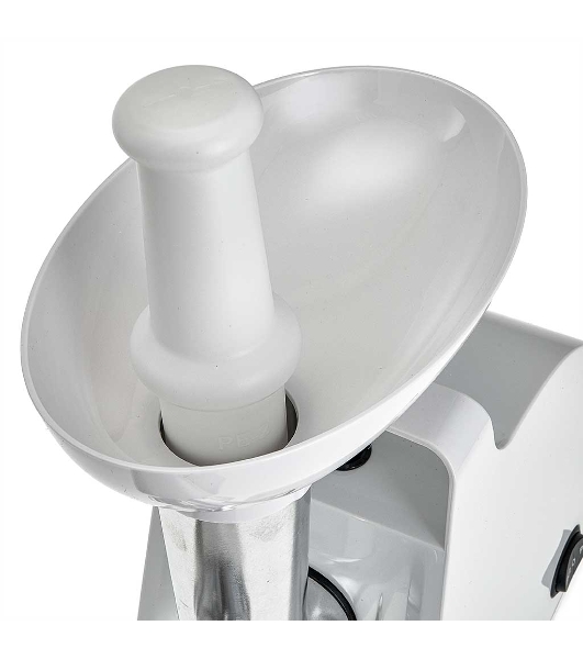 Мясорубка электрическая АКСИНЬЯ КС-2005С белый, 2000 Вт, 1.8 кг/мин, реверс, защита от перегрузки, насадки - 7