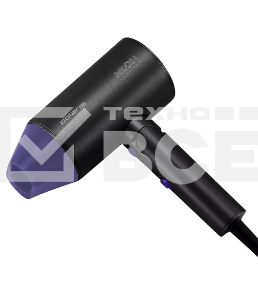 Фен Polaris PHD-2120 TI (2400W, 2 режима,2 скорости концентратор) черный/фиолетовый