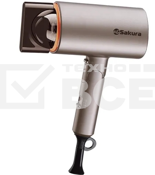 Фен SAKURA SA-4043BR коричневый, 2000 Вт, компактный