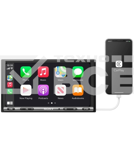 Автомагнитола Sony XAV-AX3250, 2 DIN, 6.95', Bluetooth, USB Type-A, AUX, CarPlay