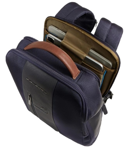 Рюкзак мужской Piquadro Brief2 CA4818BR2/BLUCU темно-синий/коричневый нейлон/натур.кожа