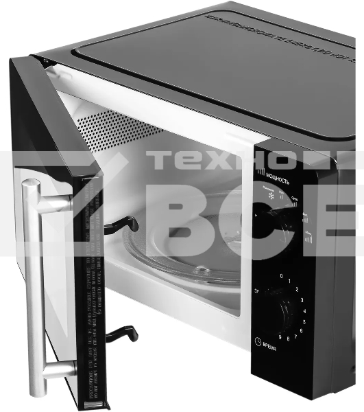 Микроволновая печь Galanz MOS-1706MB черный, 17 л, 700 Вт, переключатели - поворотный механизм