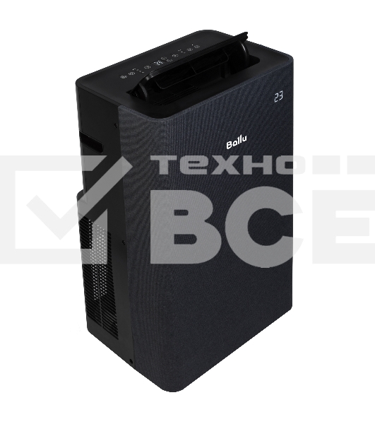 Кондиционер мобильный Ballu Velure BPAC-12 EW/N6 12000 BTU, 30 м², 50 дБ, охлаждение, осушение, черный
